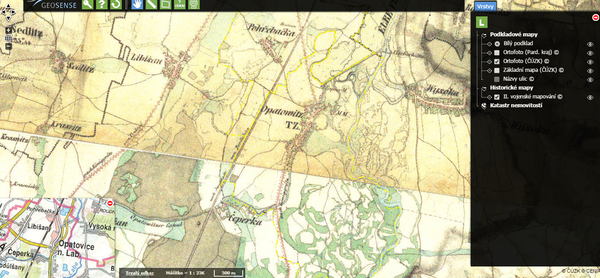 Mapovy portal - historicka mapa